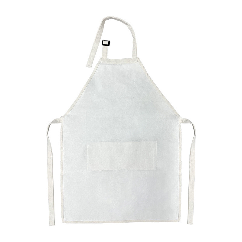 New Arrival Sleeveless parent child kitchen antifouling apron heat transfer printing blank adult children cotton linen apron