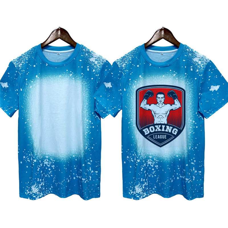 New Arrival  Heat Transfer Sublimation Bleached Shirts Blank Polyester Cotton Feel T Shirts