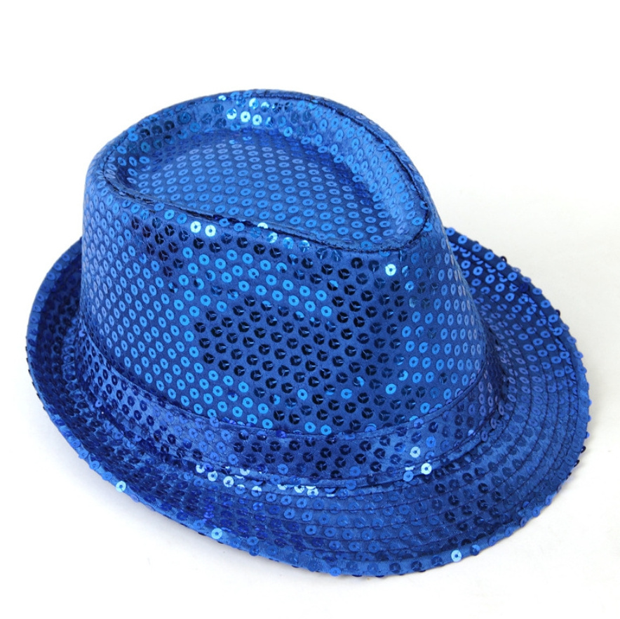 New Hotting Glitter Fedora Cowboy Hat Women&Kids Colorful Bling Jazz Hats Dancing Party Hats for Unisex