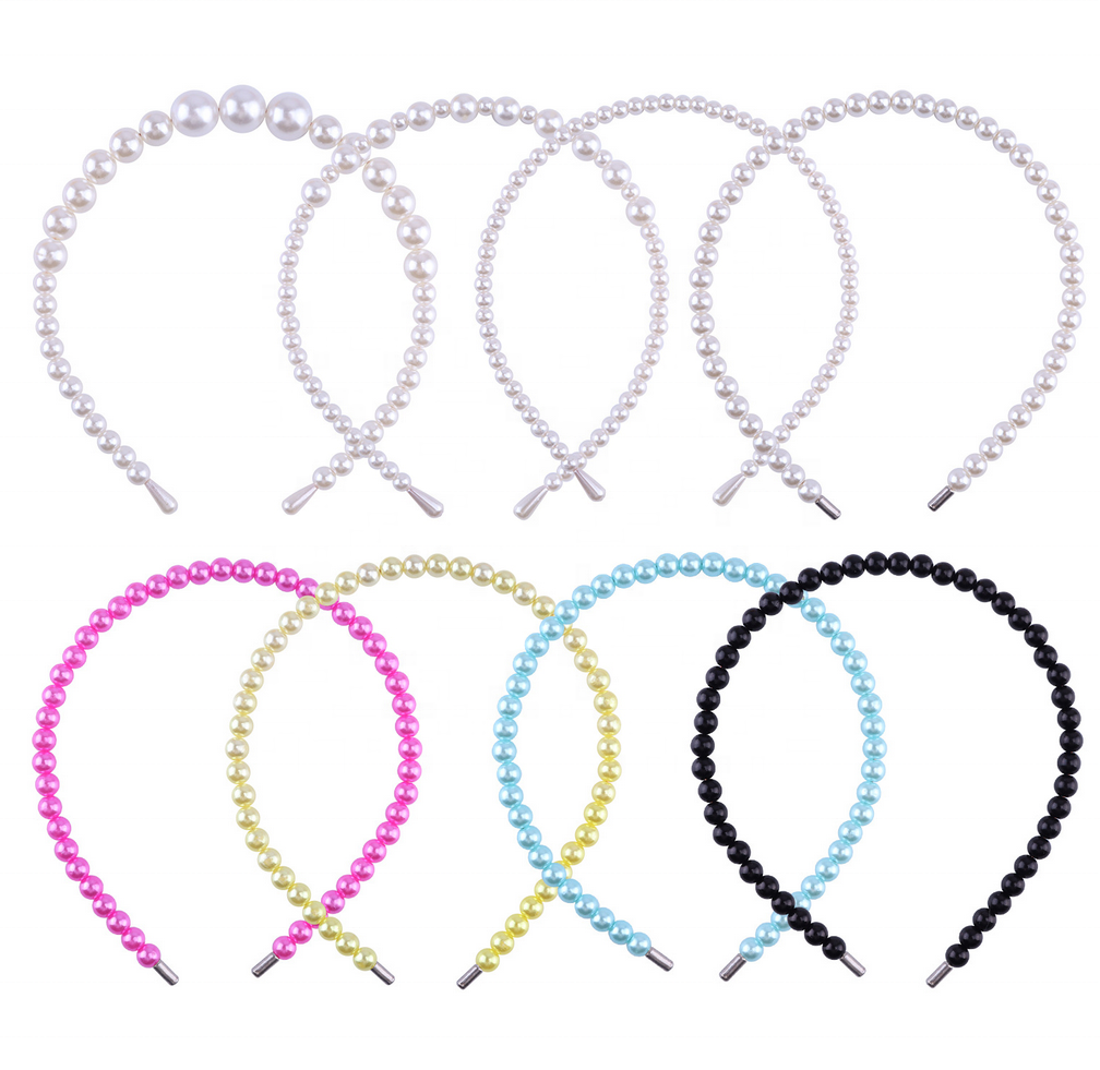 2023 New Children's Pearl Hair Hoops Kids Handmade Hair Bands Girls Jewelry Headbands for Wedding Party Fashion Hair Accessories