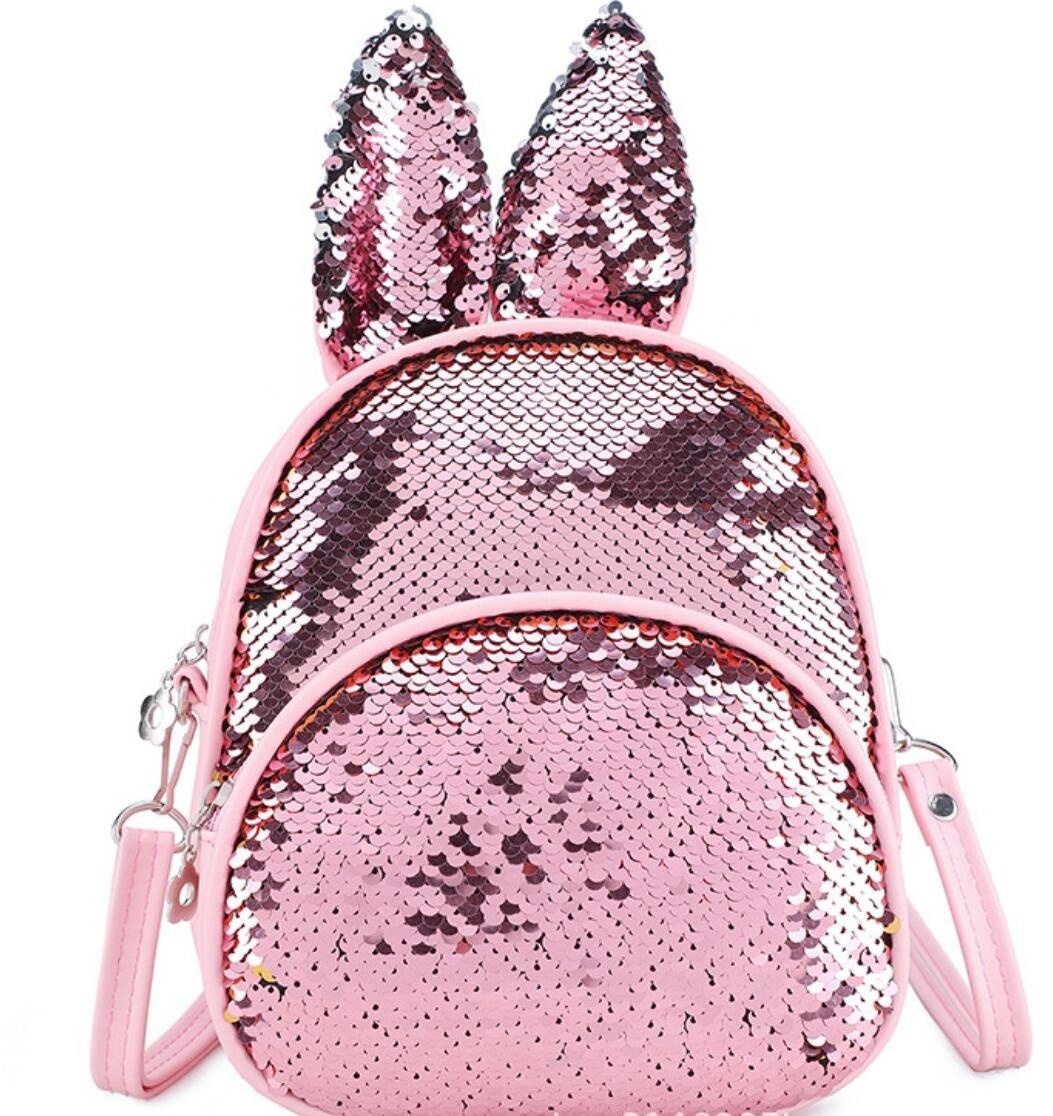 Wholesale New Fashion Personality Sequined Bunny Ears Backpack Girls Bag Colorful All-match Travel Backpack for Kids