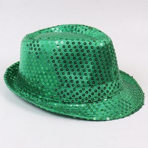 New Hotting Glitter Fedora Cowboy Hat Women&Kids Colorful Bling Jazz Hats Dancing Party Hats for Unisex