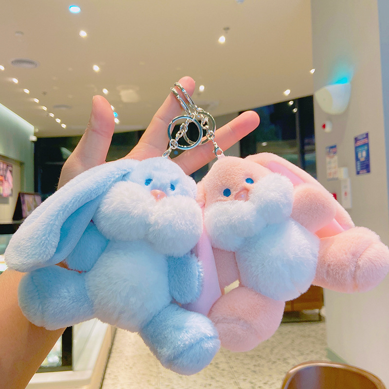 Dickmon Factory Sale Stuffed Rabbit Toys Plush Cartoon Rabbit Doll Bag Charm Pendant Cute Fat Face Plush Bunny Keychains