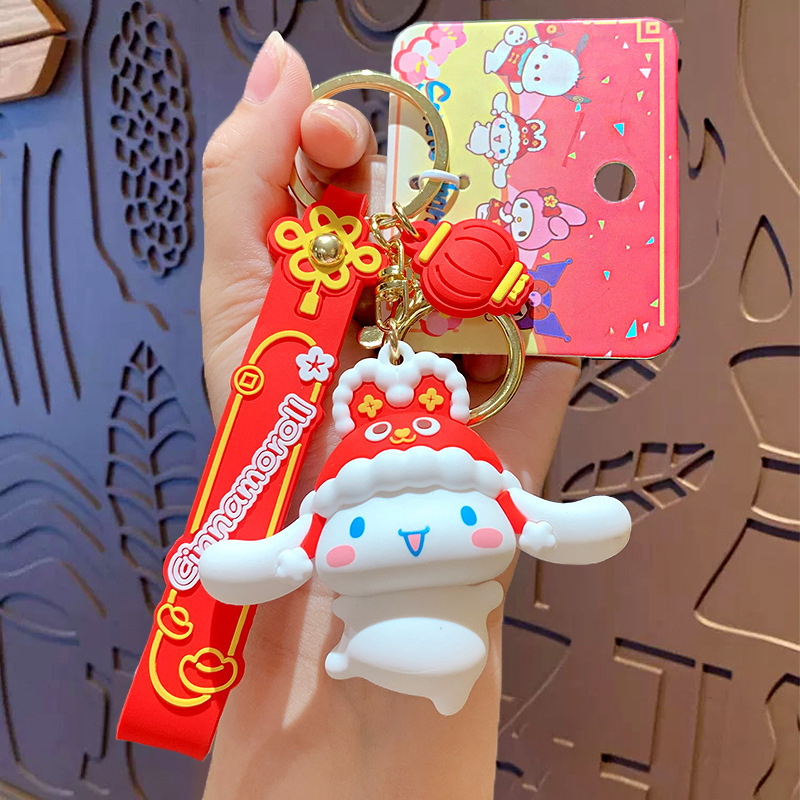 Dickmon Wholesale Genuine Sanrio 3D Pvc Keychain Creative Car Bag Kuromi Key Chains Pendant Cartoon Sanrios New Year Keychain