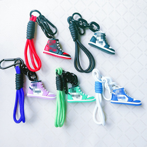 Dickmon American 3D Sneaker Keychain Sports Shoes Key Chains Bag Car Pendant Mini Soft Rubber 3D Shoe Keychains