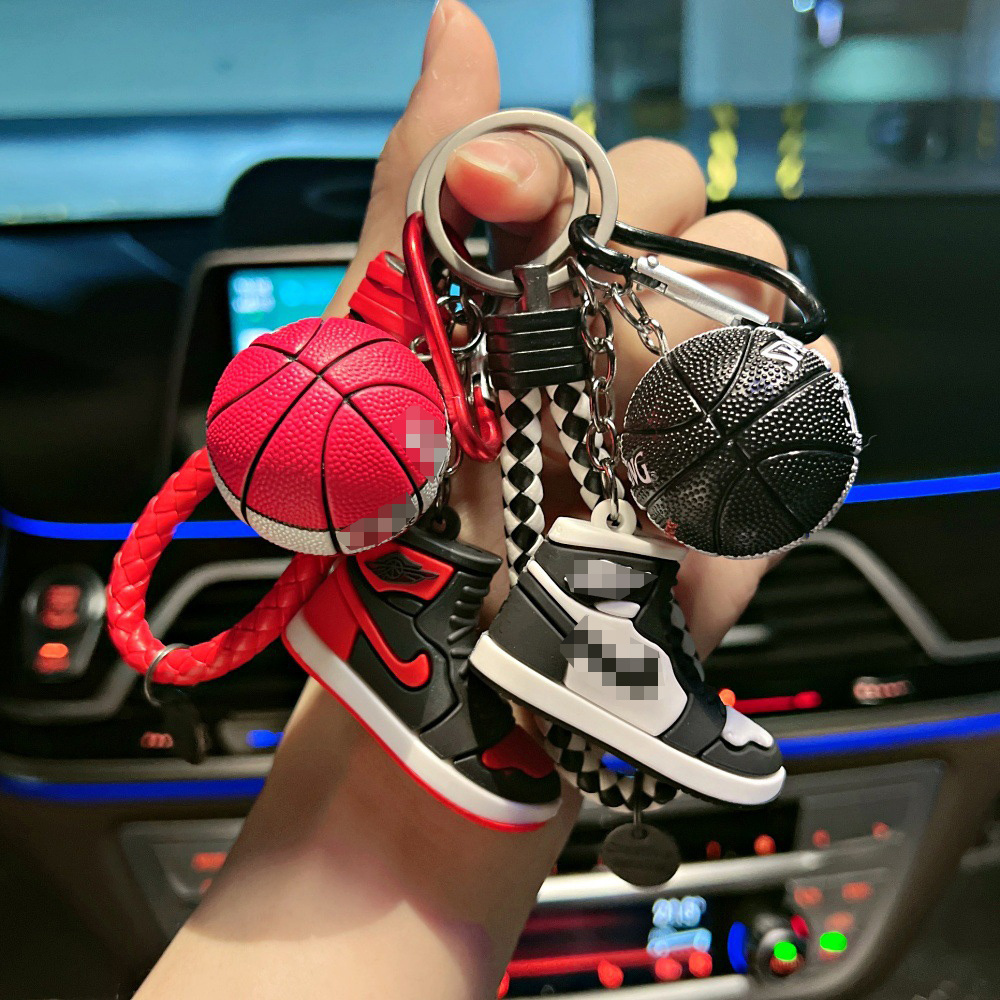 Dickmon Factory 3D Rubber Mini Sneaker Shoe Keychain Bag Car Pendant Sports Shoes Key Chains American Basketball Keychains