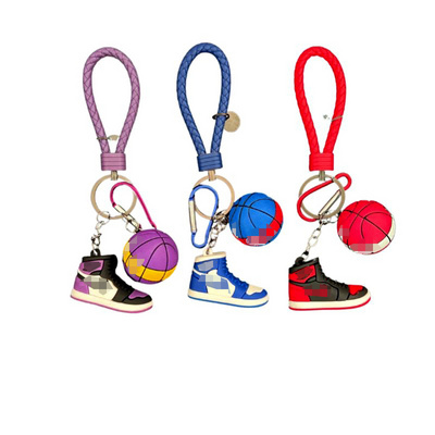 Dickmon Factory 3D Rubber Mini Sneaker Shoe Keychain Bag Car Pendant Sports Shoes Key Chains American Basketball Keychains