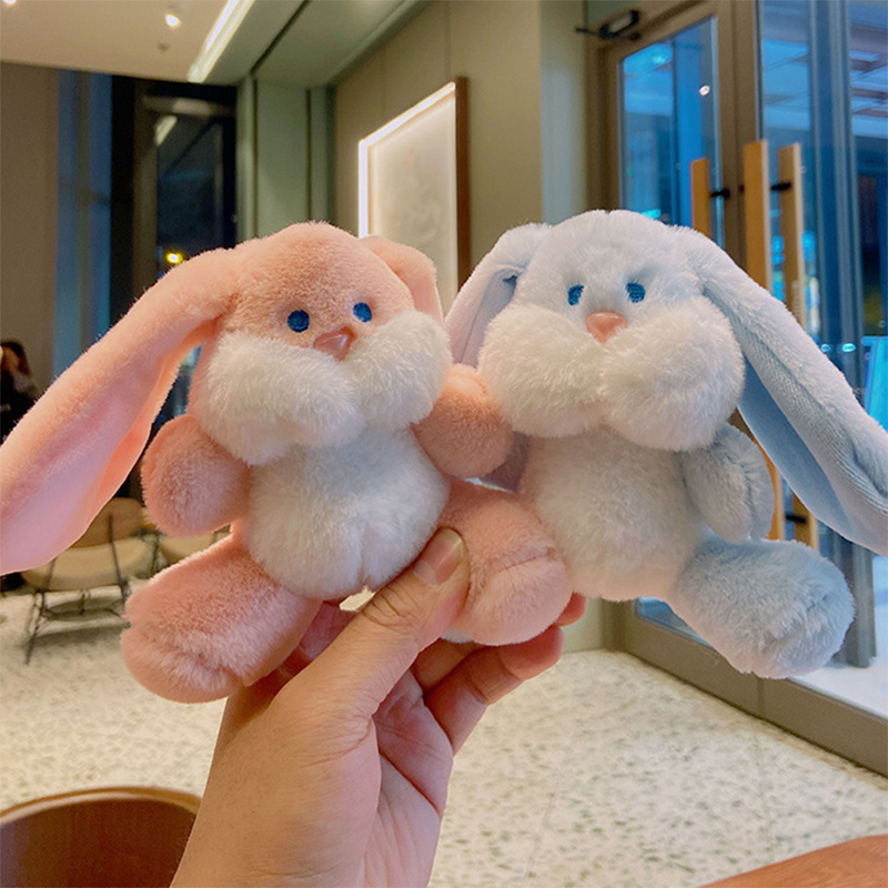 Dickmon Factory Sale Stuffed Rabbit Toys Plush Cartoon Rabbit Doll Bag Charm Pendant Cute Fat Face Plush Bunny Keychains