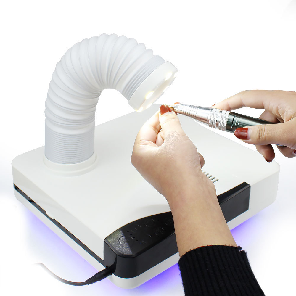 OEM ODM Factory Supply Multi-functional 4 in 1 Professional Desktop LED Lamp Nail Dust Collector with Nail Drill