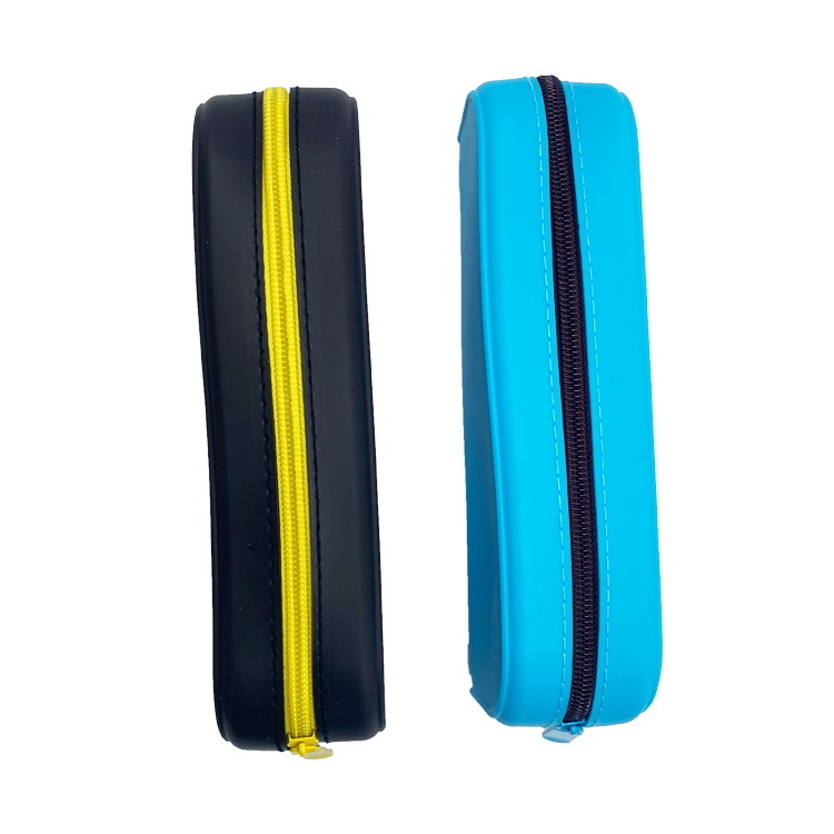 Wholesale High Quality Rectangle Silicone Pencil Case With Zipper,  Durable Zipper Pencil Bag For Student