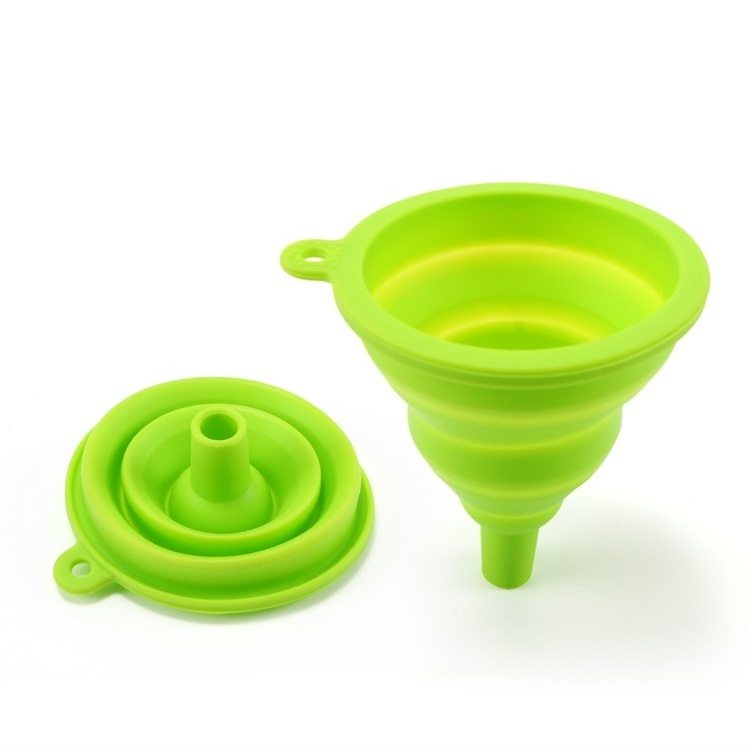 Wholesale Kitchen Utensils Folding Silicone Oil Funnel, Collapsible BPA Free Silicone Kitchen Funnel For Filling Bottles