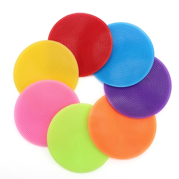 Wholesale Round Shape Silicone Dishes Washing Brush, Kitchen Cleaning Brush Dish Pad