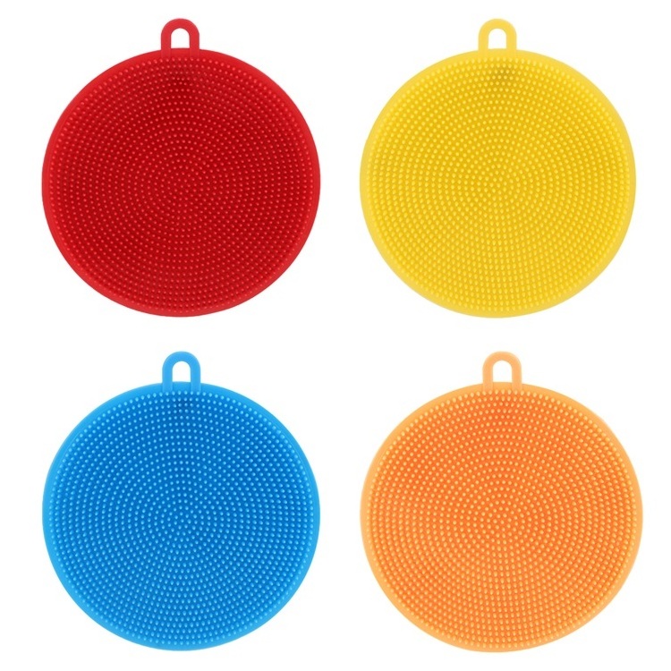 Wholesale Round Shape Silicone Dishes Washing Brush, Kitchen Cleaning Brush Dish Pad