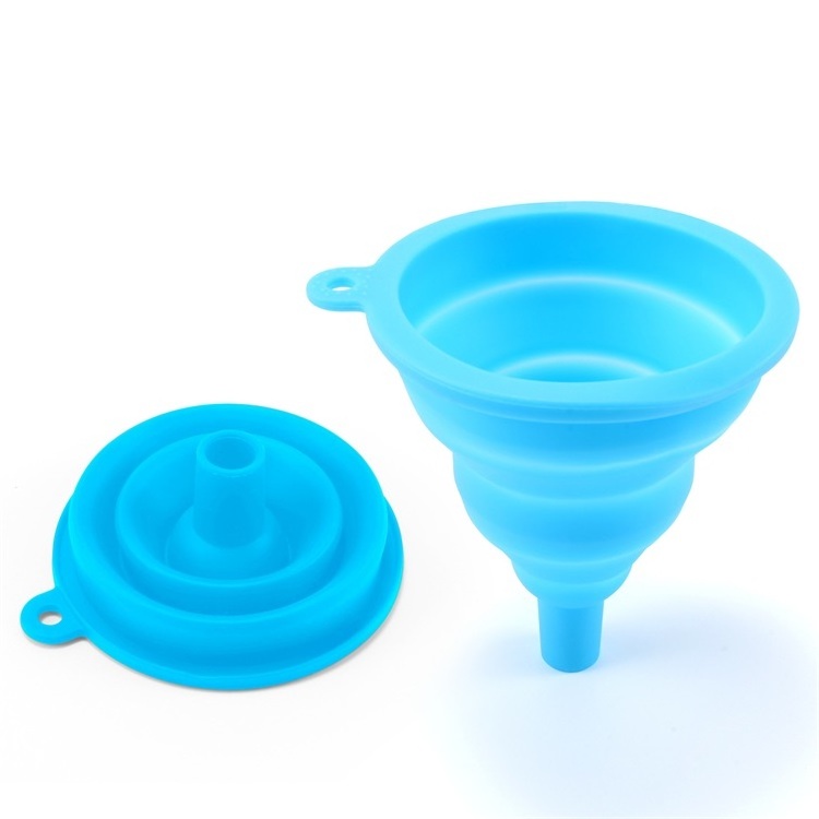 Wholesale Kitchen Utensils Folding Silicone Oil Funnel, Collapsible BPA Free Silicone Kitchen Funnel For Filling Bottles