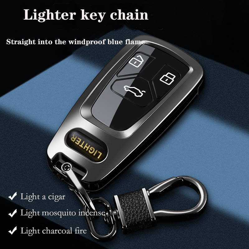 Creative Lighters Car Key Irregular Shape Metal Zinc Alloy Material Gas Fillable Torch Jet Flame Lighters