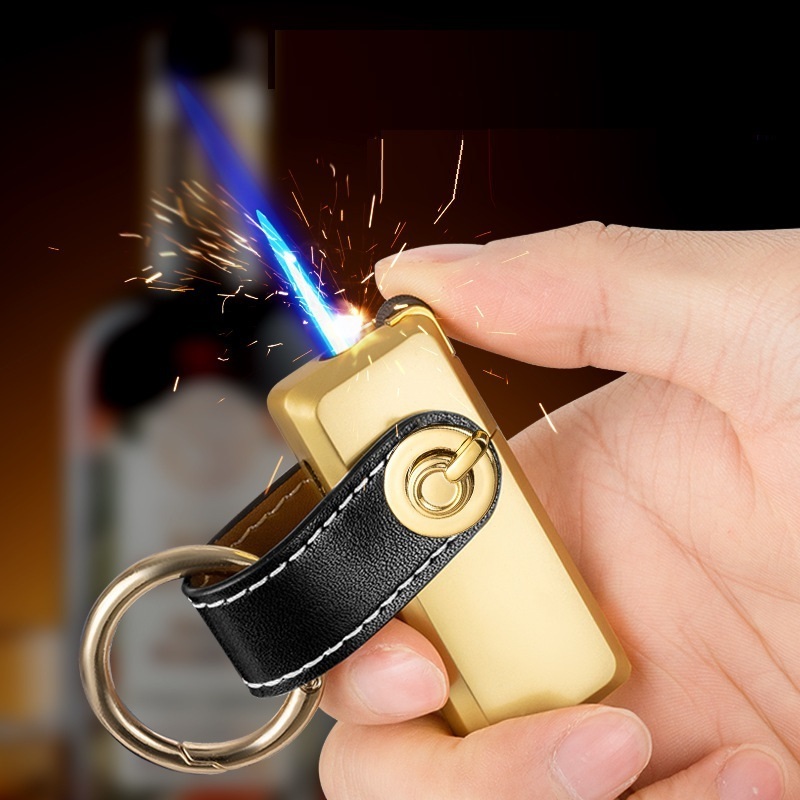 Wholesale Portable Torch Lighters Visual Air Chamber Jet Blue Flame Keychain Lighter