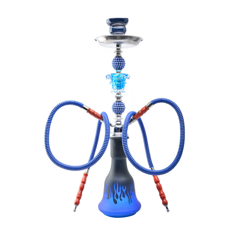 Wholesale Hot Sale Exquisite Chicha Glass Arab Shisha Hookah Flavors High Quality Cube Double Pipe Hookah Set Narguile