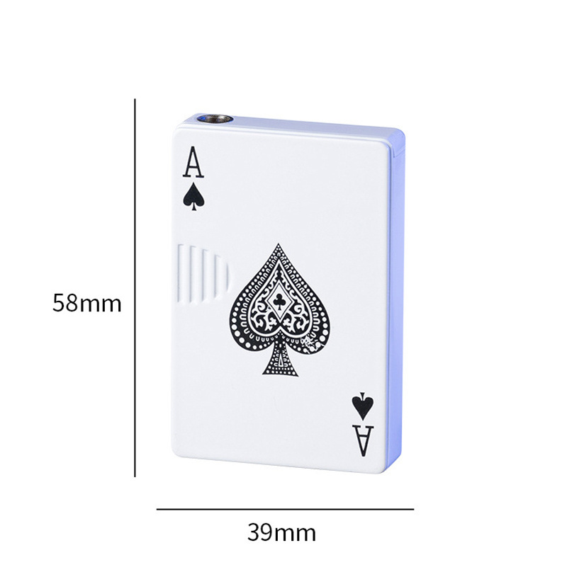 Custom Wholesale Jet Torch Green Flame Poker Cigarette Lighter Metal Windproof Playing Card Lighters Smoking Accessories