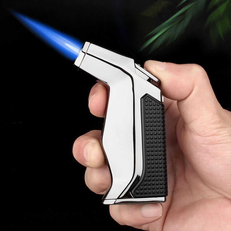 Cigar Opening Metal Lighter Wholesale Scorch Injection Windproof Gas Torch Lighter With Business Gift Box