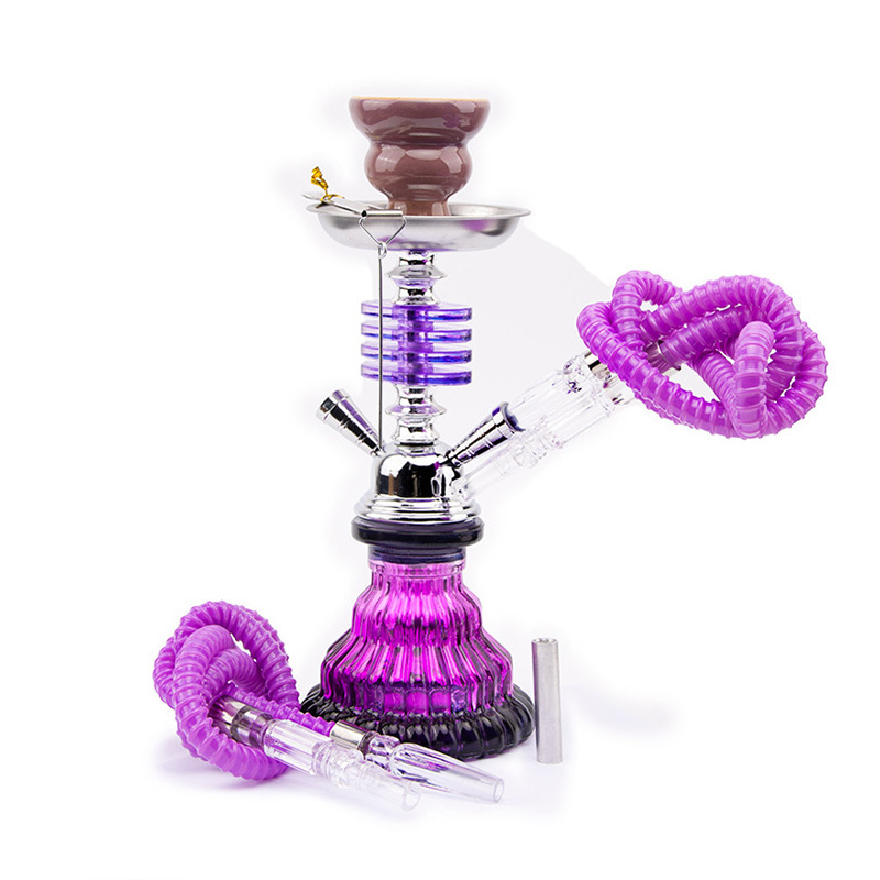 Customization Arab Small Portable Double Pipe Hookah Shisha Smoking Accessories Custom Acrylic Glass Hookah Set Chicha Nargile