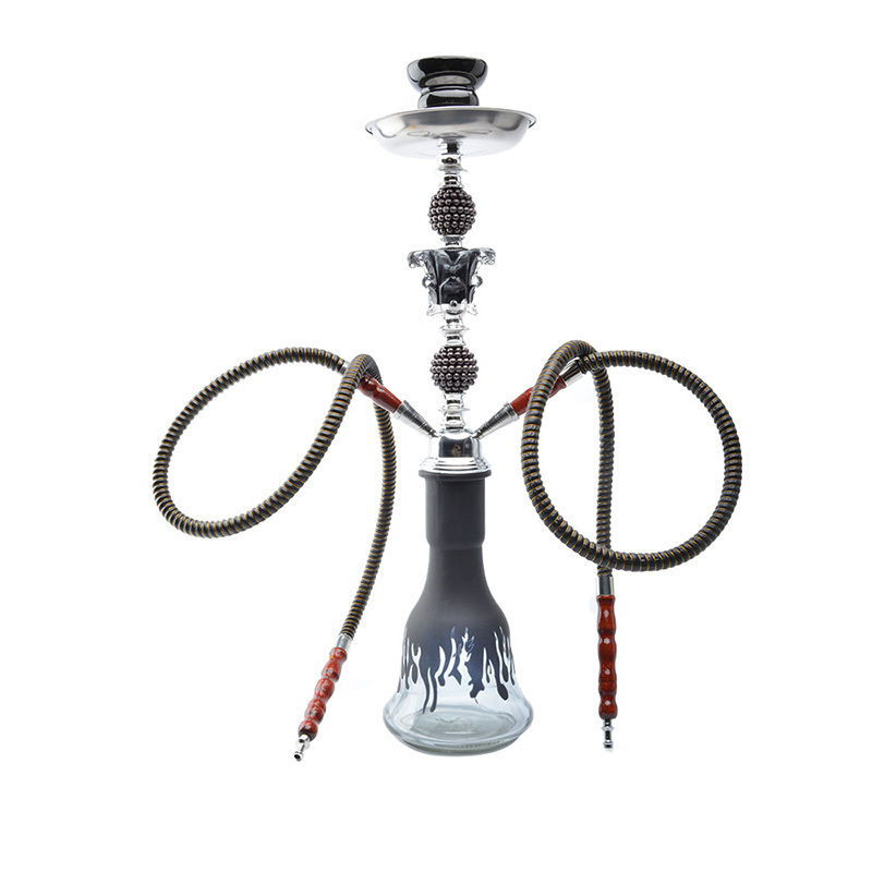 Wholesale Hot Sale Exquisite Chicha Glass Arab Shisha Hookah Flavors High Quality Cube Double Pipe Hookah Set Narguile