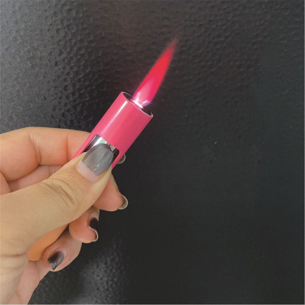 Wholesale Gas Torch Lighter Windproof Portable Gradient Metal Long Inflatable Red Flame Lighter