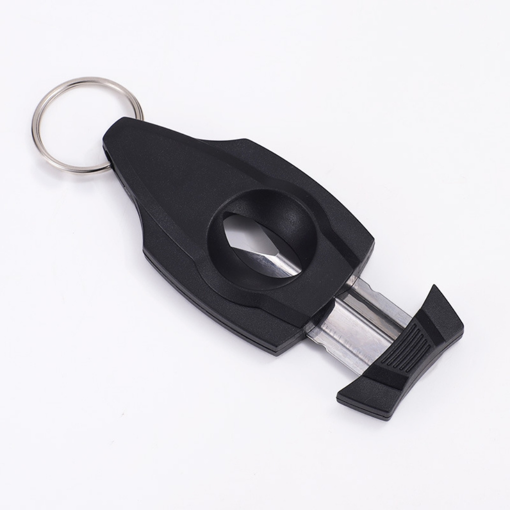 Luxury Outdoor Pocket Cigar Knife Scissors Black Stainless Steel Double Blade V-Shape Cigar Cutter