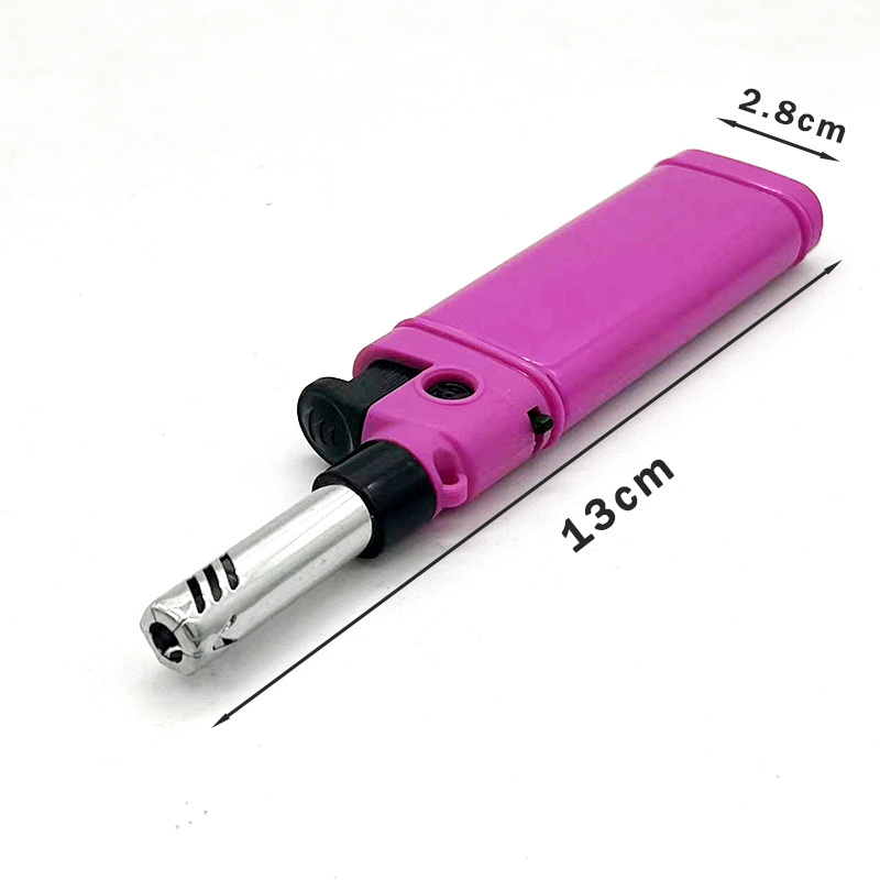 Custom Logo Short Size Refillable Kitchen Gun Lighter Feuerzeug Gas Stove Igniter BBQ Lighters Butane Gas Candle Lighter