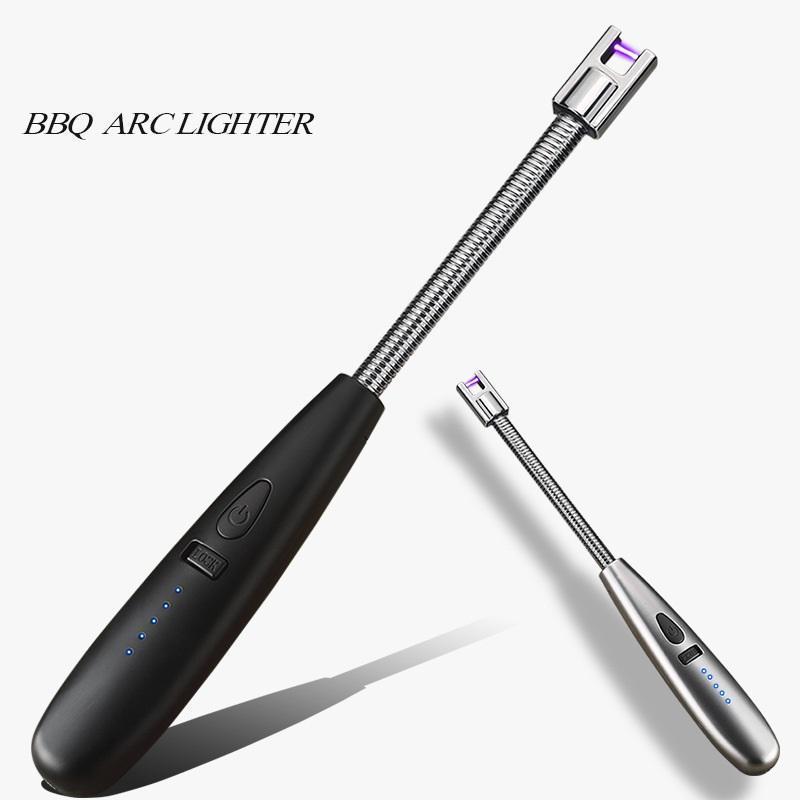 Wholesale Windproof Lighter Usb Rechargeable Lighter Long 360 Degree Adjustment Electric Arc Candle Lighter