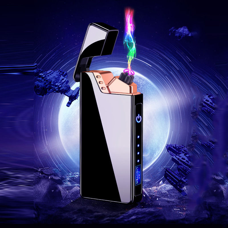 Custom Printed Lighters Touch Usb Plasma Electronic Windproof Double Arc Lighter