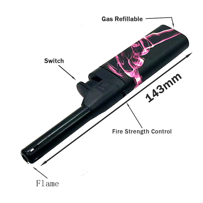 Short Size Gas Refillable Kitchen Gun Stove Grill Lighter Feuerzeug  Stove Igniter Camping BBQ  Butane Gas Candle Lighter