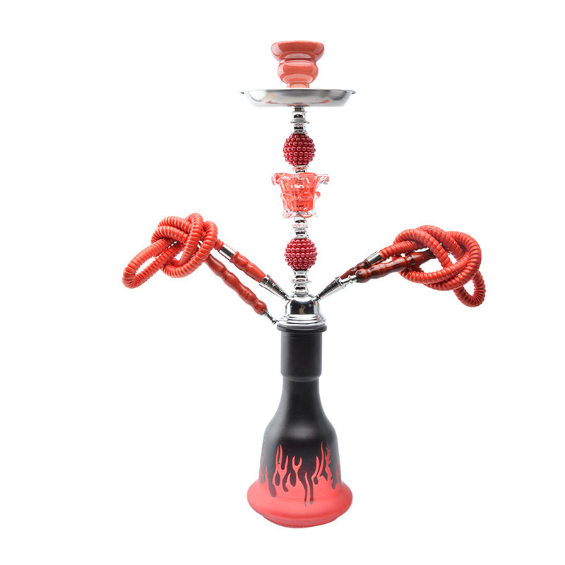 Wholesale Hot Sale Exquisite Chicha Glass Arab Shisha Hookah Flavors High Quality Cube Double Pipe Hookah Set Narguile