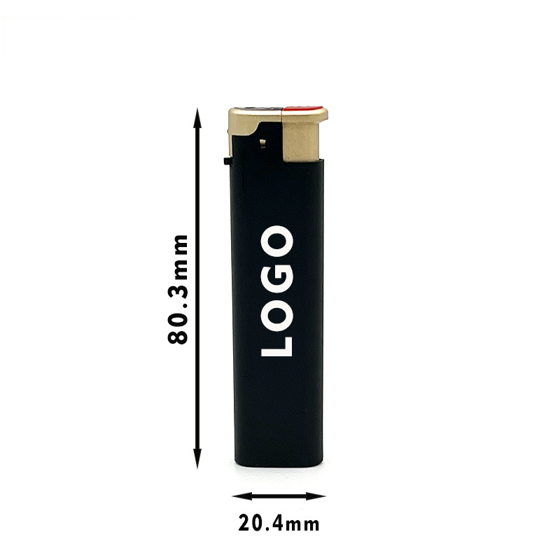 Custom Logo Matt Color Plastic Butane Gas Refillable Feuerzeug Rechargeable Windproof Flame Cigarette  Cigar Lighter