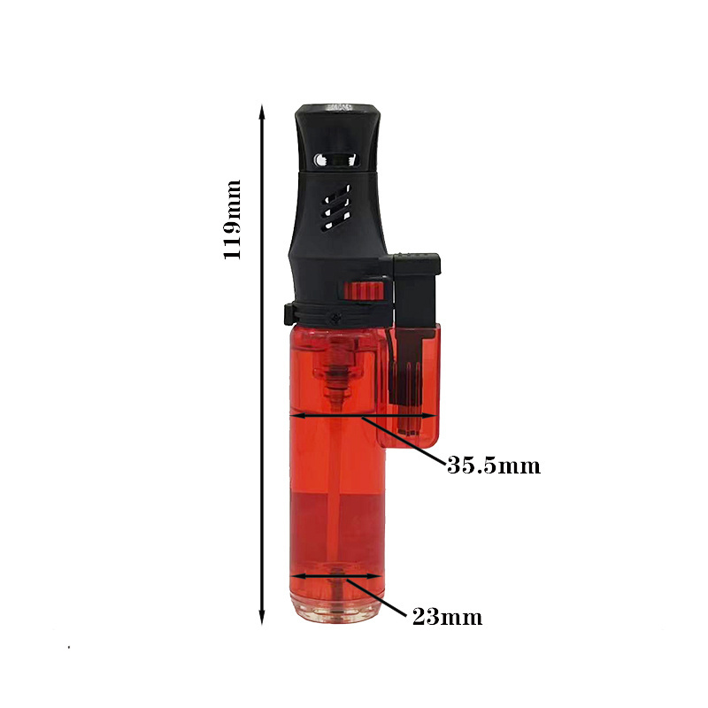 Custom Logo Cigar Cigarette Lighters Bbq Single Jet Flame Plastic Gas Torch Lighter For Outdoor Camping