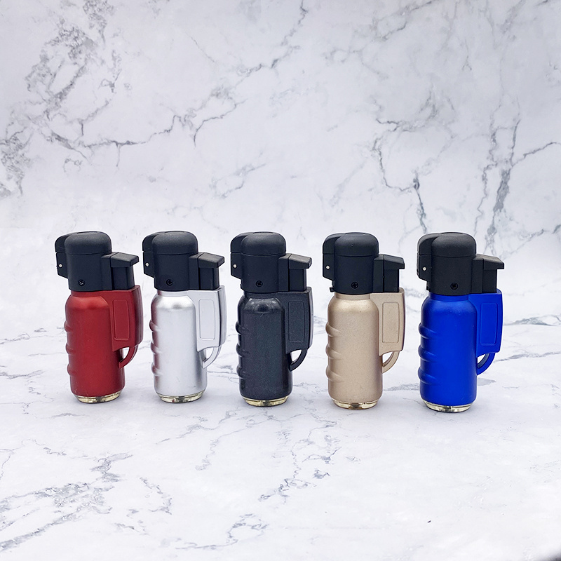 Butane Gas Cigar Small Slim Rechargeable Windproof Refillable Kitchen Scorch Jet Torch Lighters Jet Flame Lighter Gun