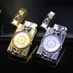 Colorful Lights Animal Style Refillable Gas Torch Lighter Metal Shell Cigarette Watch Lighter For Men