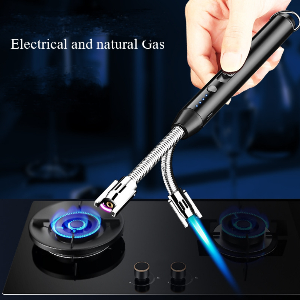 Extended Hose Gun Head Electric Gas Lighter Usb Rechargeable Electrical Dual Purpose Gas Candle Lighter