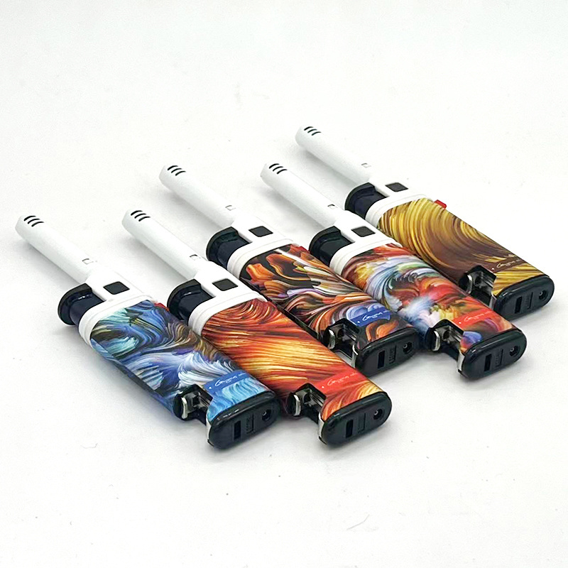 Customization Small Jet Candle Lighter Bbq Gun Plastic Torch Windproof Refill Gas Lighter With Bottle Opener