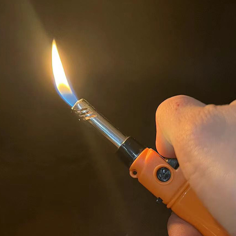 Custom Logo Short Size Refillable Kitchen Gun Lighter Feuerzeug Gas Stove Igniter BBQ Lighters Butane Gas Candle Lighter