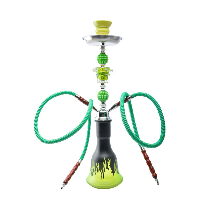 Wholesale Hot Sale Exquisite Chicha Glass Arab Shisha Hookah Flavors High Quality Cube Double Pipe Hookah Set Narguile