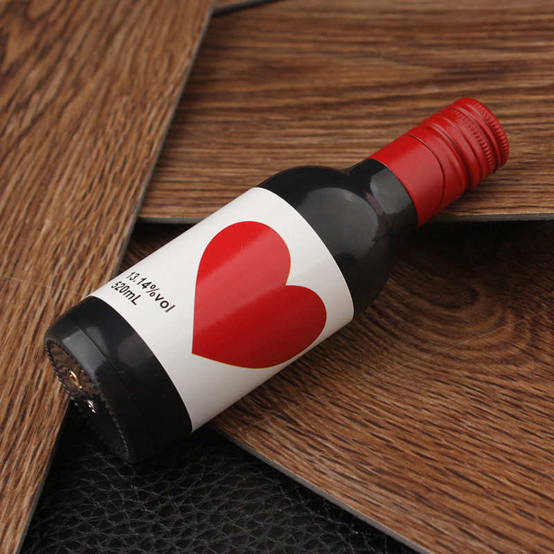 Creative personality decoration red wine bottle open flame lighter mini collection steam filled lighter