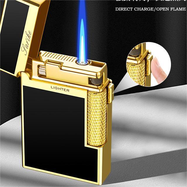 Soft Torch Flame Cigar Metal Lighter Refillable side grinding wheel soft fire lighter for cigarette