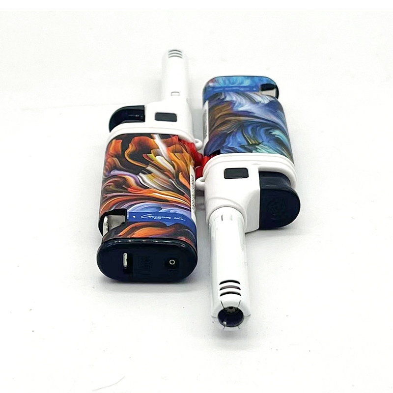 Customization Small Jet Candle Lighter Bbq Gun Plastic Torch Windproof Refill Gas Lighter With Bottle Opener