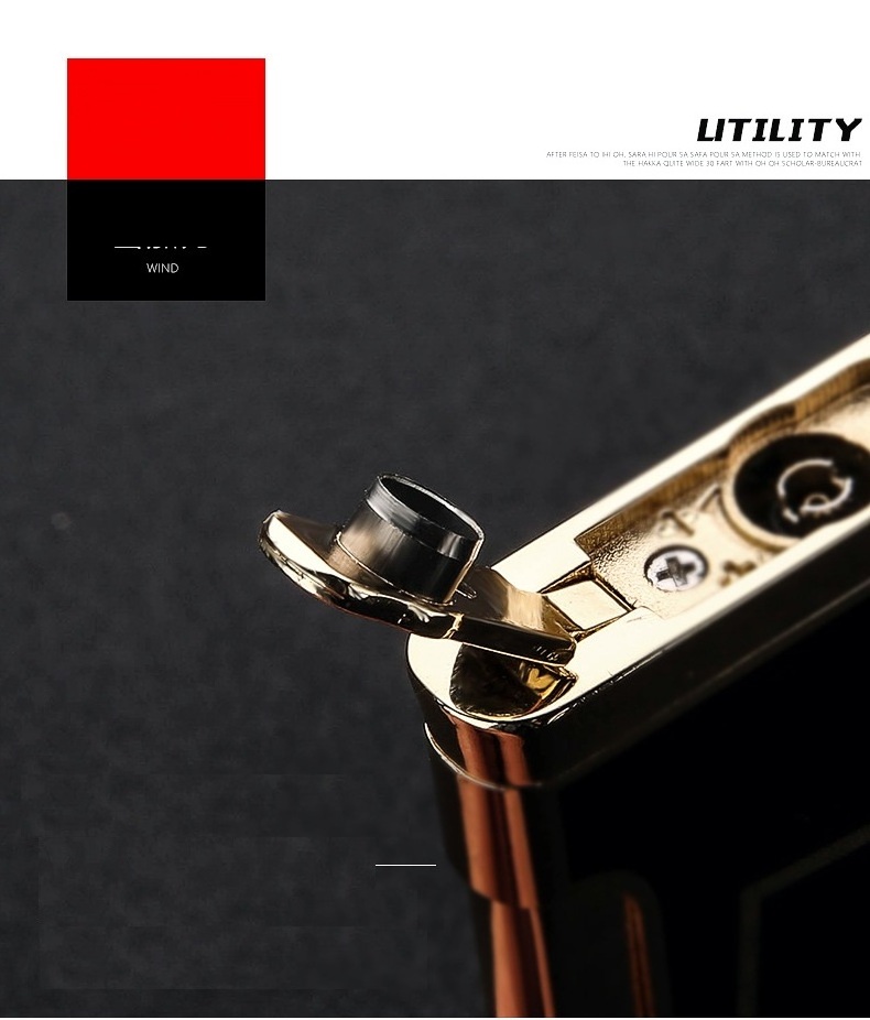 Smoking Accessories Metal Lighter Side Push Switch Ultra Thin Personalized Inflatable Windproof Ignition Lighter