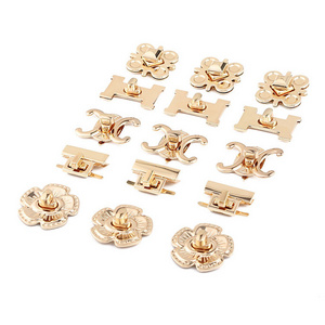 Hot Selling Flower Shape Purse Twist Push Bag Lock Hardwarelocking Buckle Metal Turn Lock For Bags