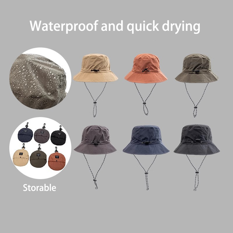 Foldable Pocket Cap Portable Unisex Quick Dry Waterproof Mountaineering Camp UV Sun Protection Fishing Fisherman Bucket Hat