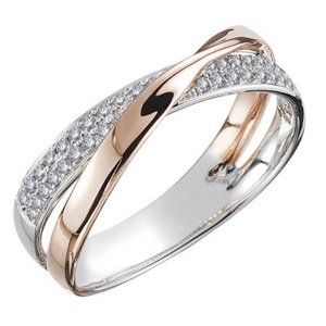 Wholesale Fashion X-shaped Cross Rings Diamond Crystal Ring