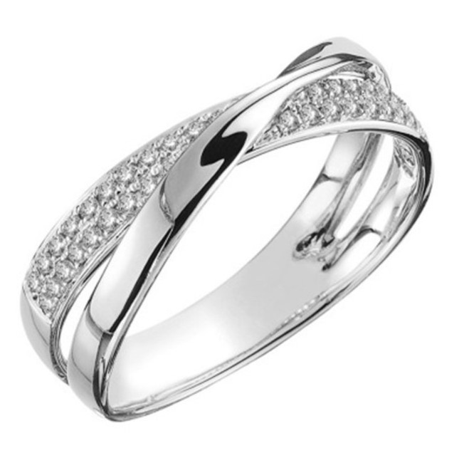 Wholesale Fashion X-shaped Cross Rings Diamond Crystal Ring