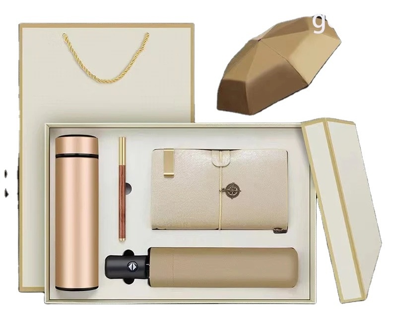 new product ideas 2023 corporate gift set luxury promotional a5 notebook multi-function souvenir gift set with pen and umbrella