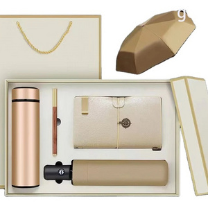 new product ideas 2023 corporate gift set luxury promotional a5 notebook multi-function souvenir gift set with pen and umbrella